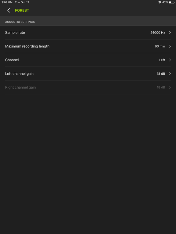 Song Meter Configurator iPad screenshot 5 - Reference app
