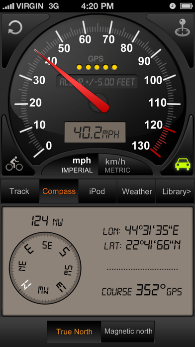 Screenshot #2 pour Speedometer GPS+