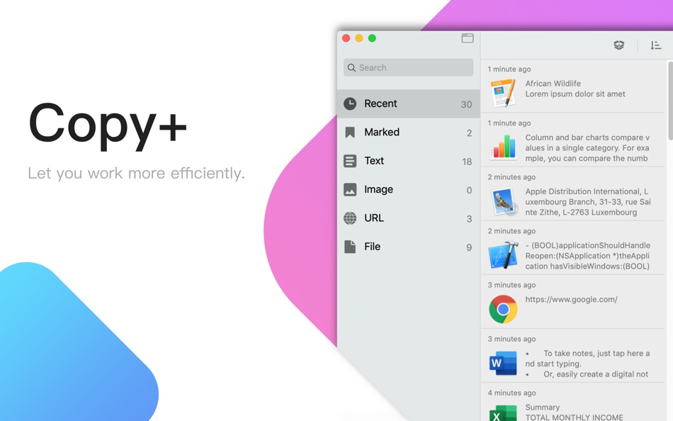 #1. Copy+ Manage clipboard history (macOS) 来自: ShaoBing Fu