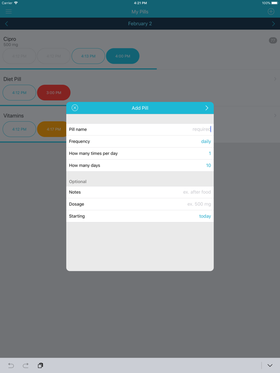 Easy Pill iPad screenshot 3 - Medical app