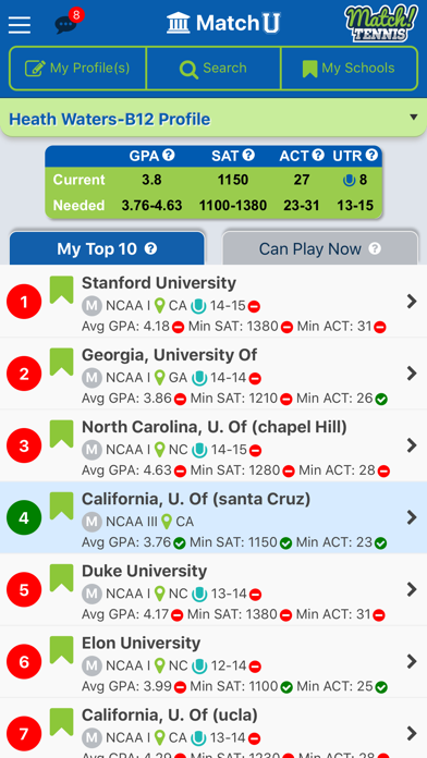 Match! Tennis App Screenshot