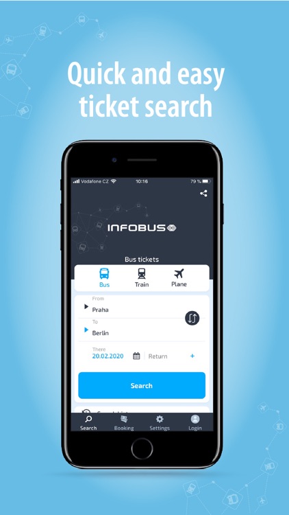 INFOBUS: Bus, train, flight