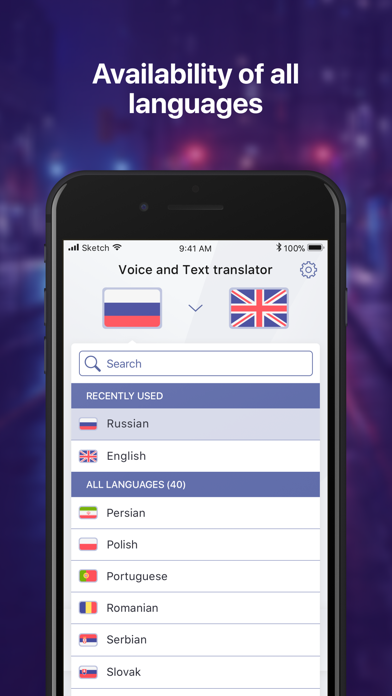 Voice and Text Translator App Screenshot