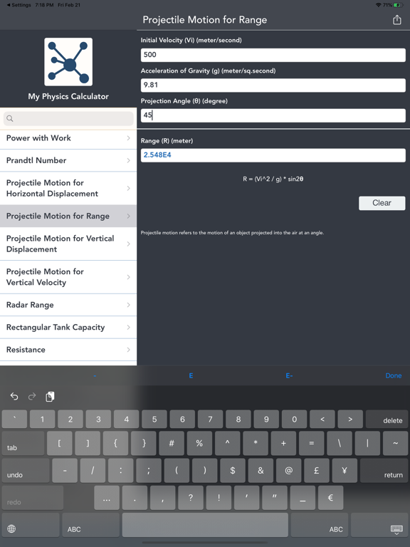 Physics Calculators Converters iPad screenshot 8 - Education app