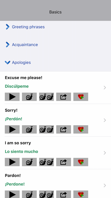 Spanish Travel Phrases & Words Screenshot