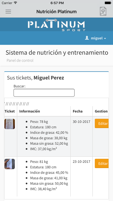 Screenshot #2 pour Nutrición Platinum