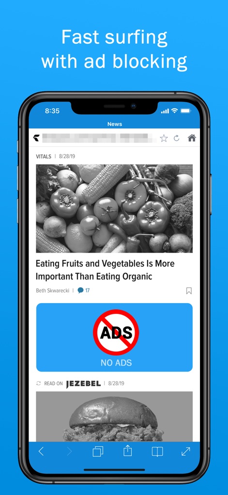 Smart Search & Web Browser - Experience uninterrupted content with the app's powerful ad blocking and clean content presentation.