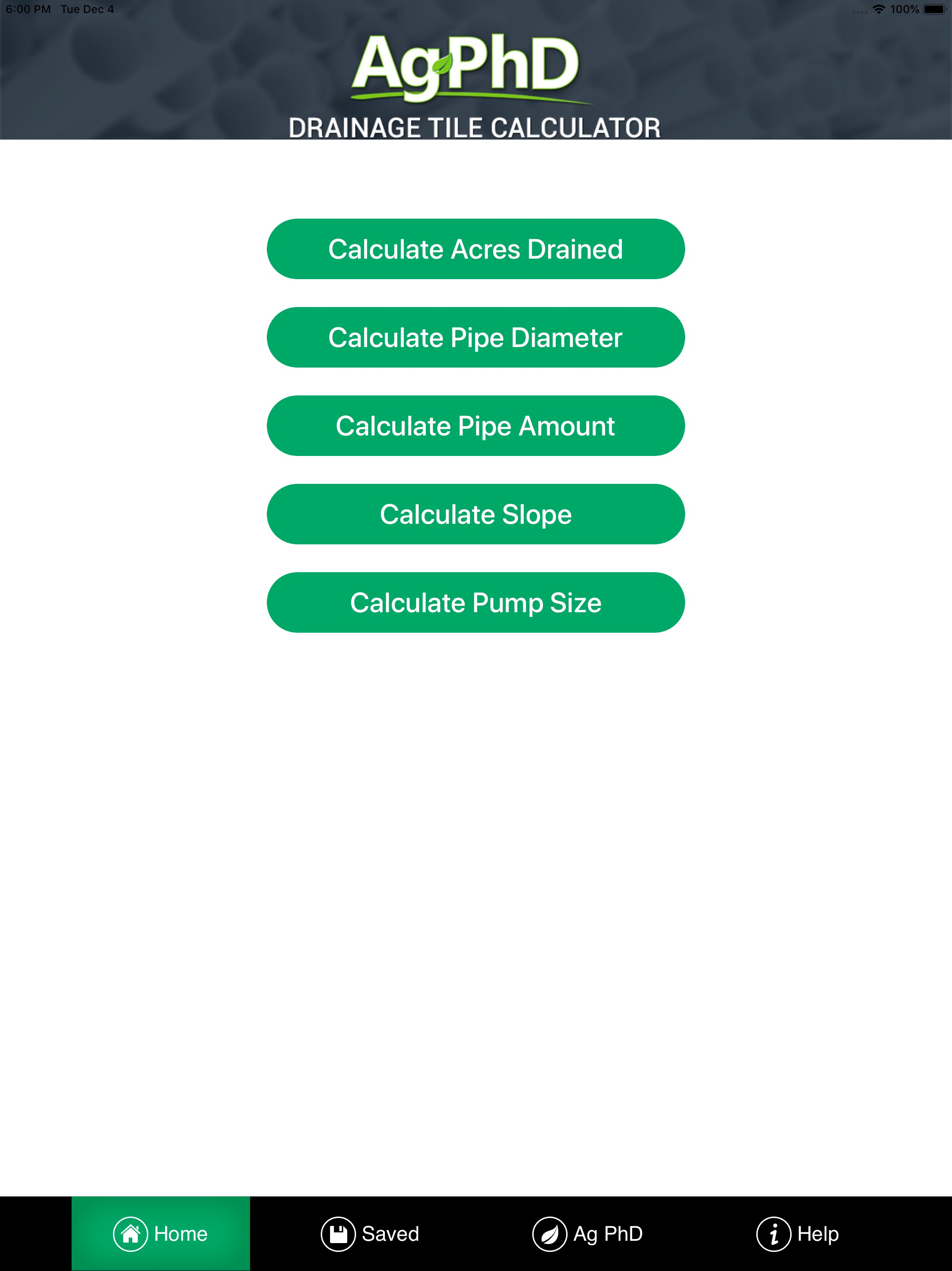 Drainage Tile Calculator