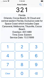 area codes iphone screenshot 1