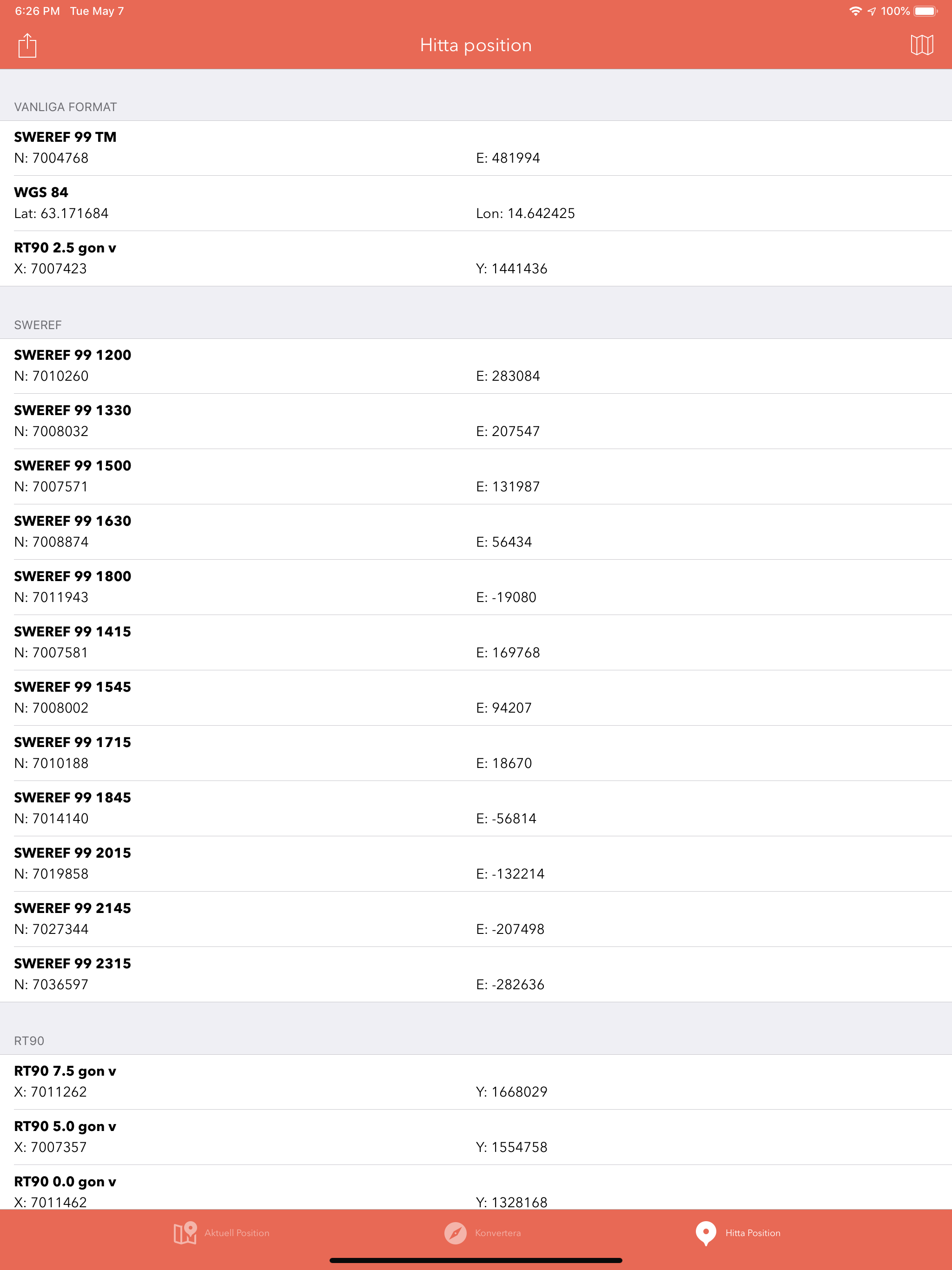 Koordinatomvandlare screenshot 12
