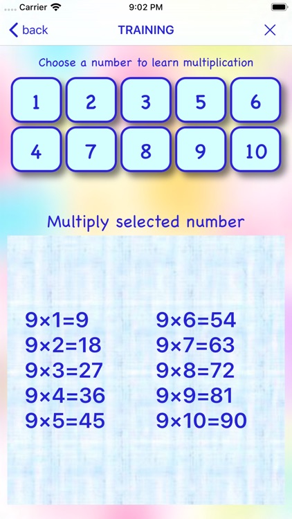 Easy multiplication training