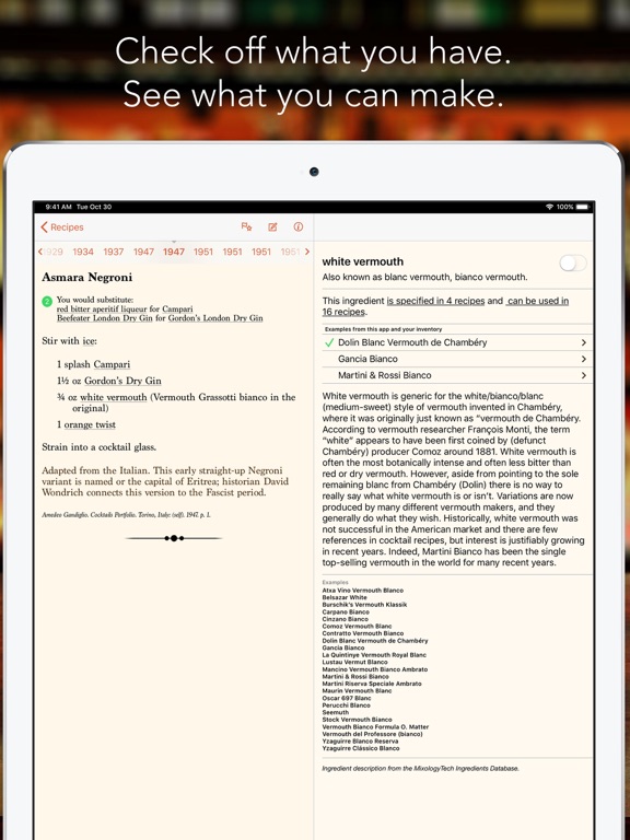 Martin’s Index of Cocktails iPad screenshot 4 - Food & Drink app