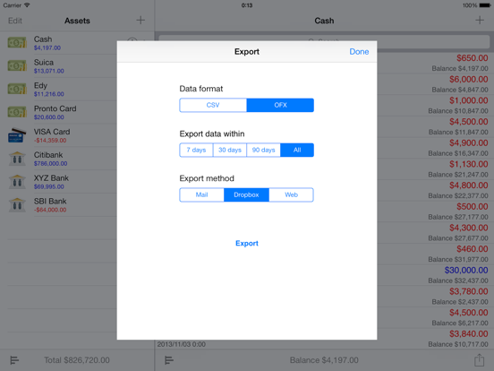 CashFlow LT iPad screenshot 4 - Finance app
