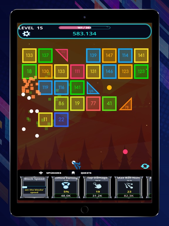 Glow Ball Breaker Quest Game iPad screenshot