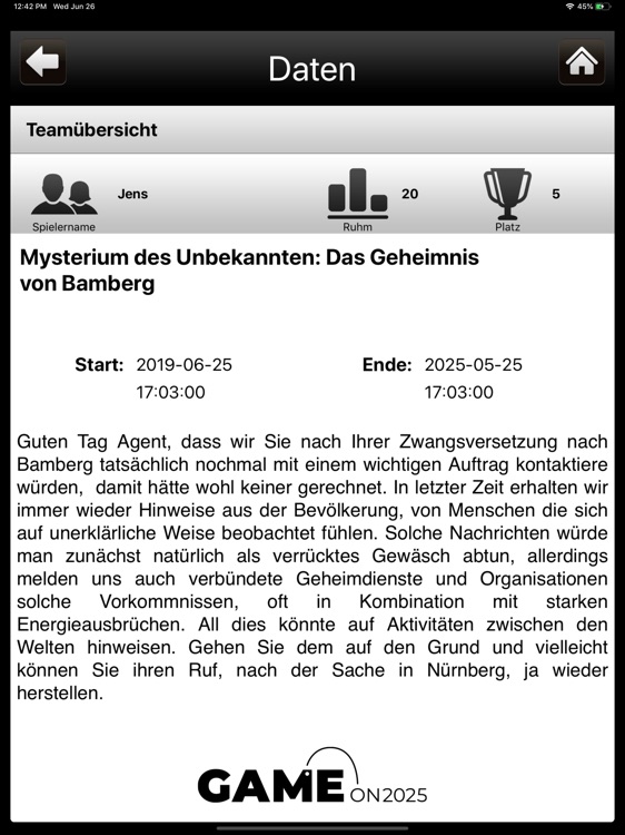 GameON2025 - for iPad