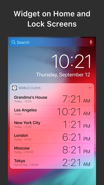 World Clock — Time Zone Widget
