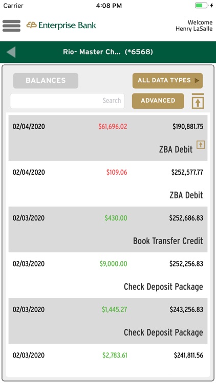 Enterprise Bank Business App
