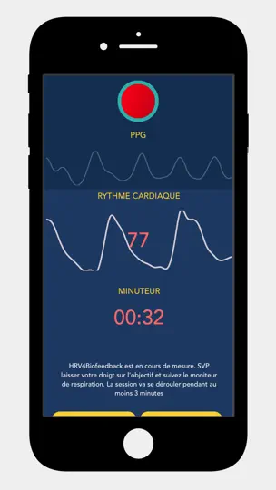 Capture d'écran de HRV4Biofeedback sur iPhone 1