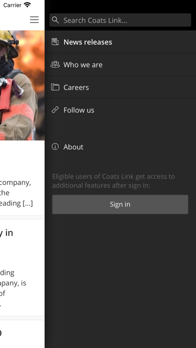 Coats Link Screenshot