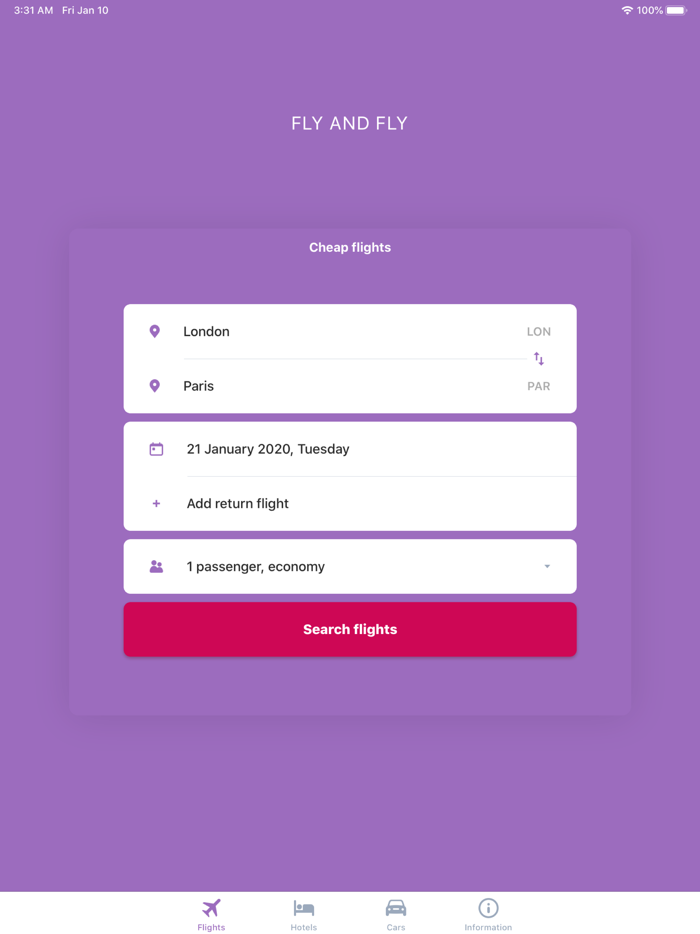 Fly  Fly - flight ticket