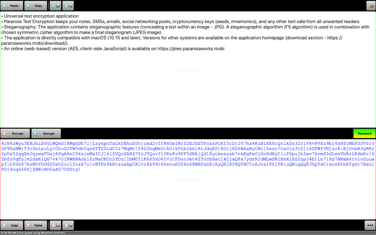 Paranoia Text Encryption PRO