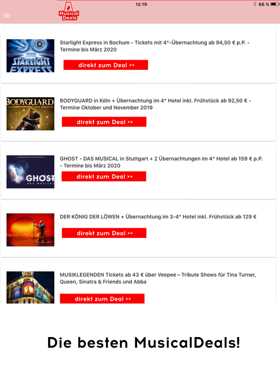 Screenshot #4 pour MusicalDeals Tickets & Rabatte