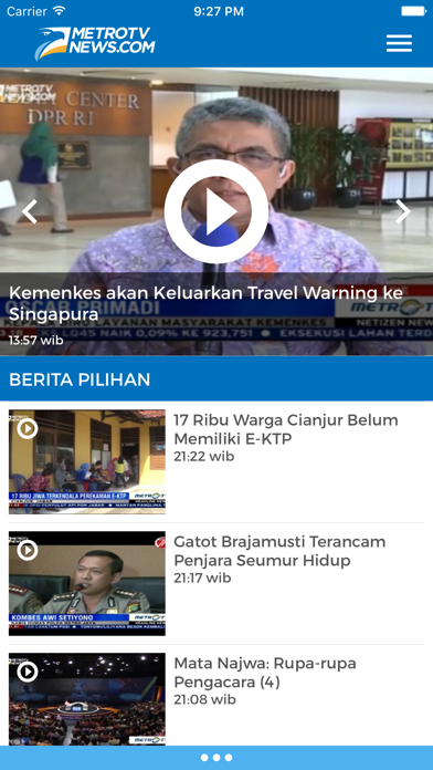 MetroTV News Screenshot