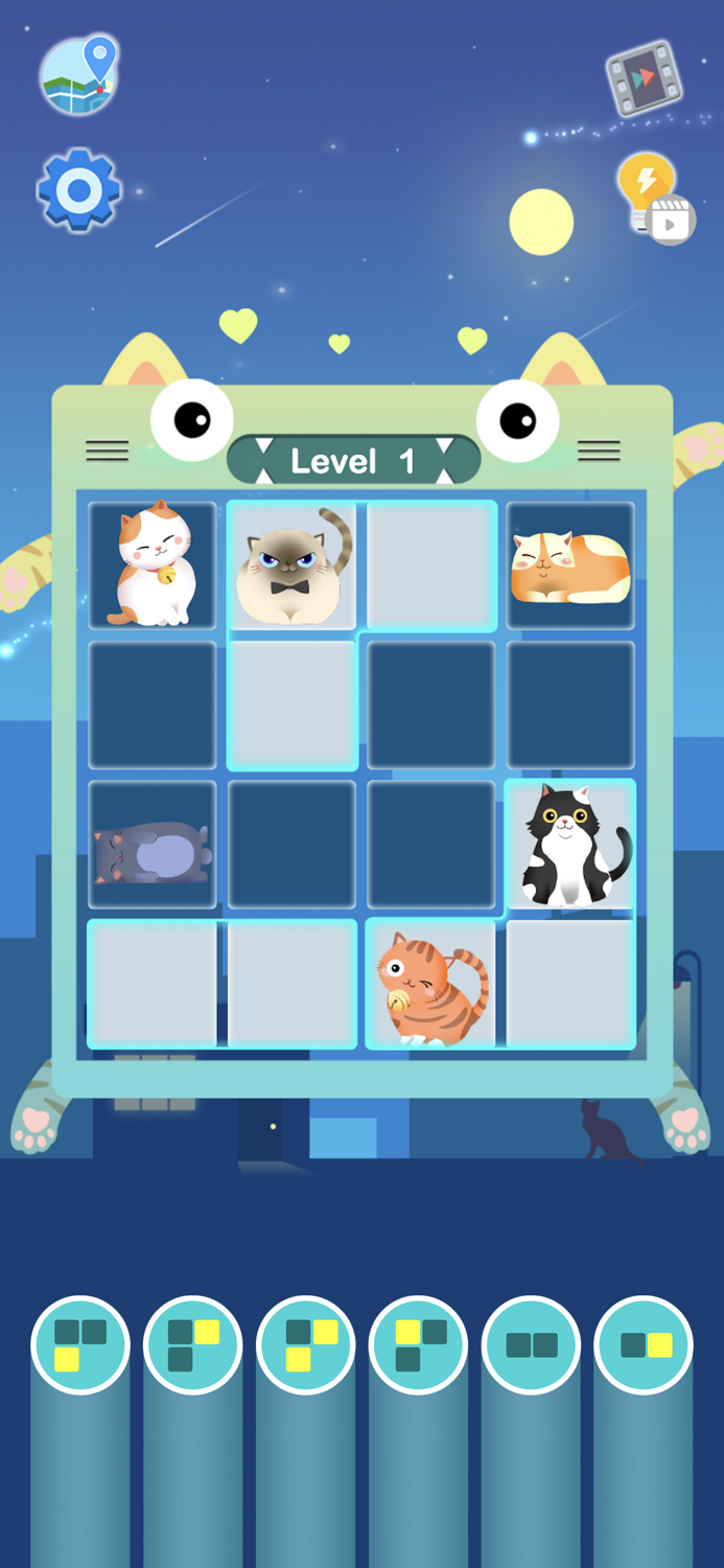 Sleeping Cat-Block Puzzle Game