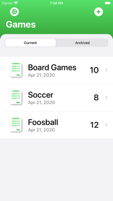 Score Tracking and Statistics screenshot