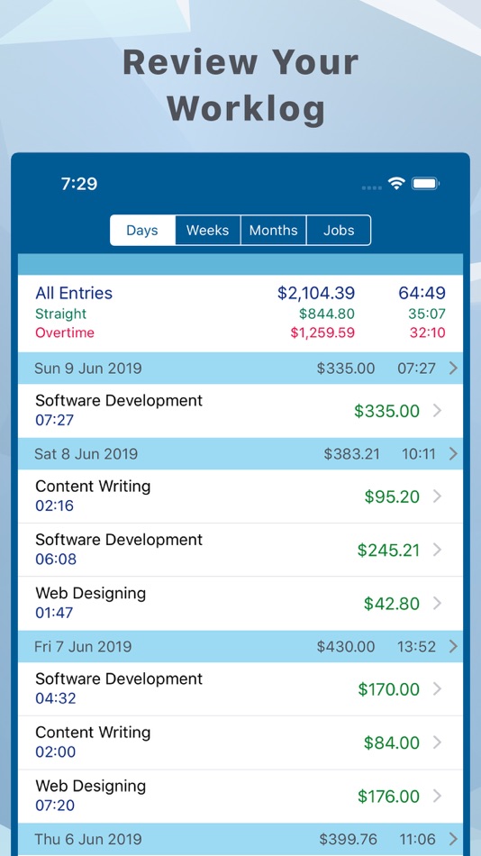 #2. Hours and Pay Tracker: TimeLog (iOS) 由: SVG Apps