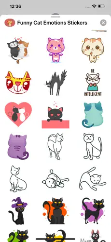 Capture 3 Funny Cat Emotions Stickers iphone
