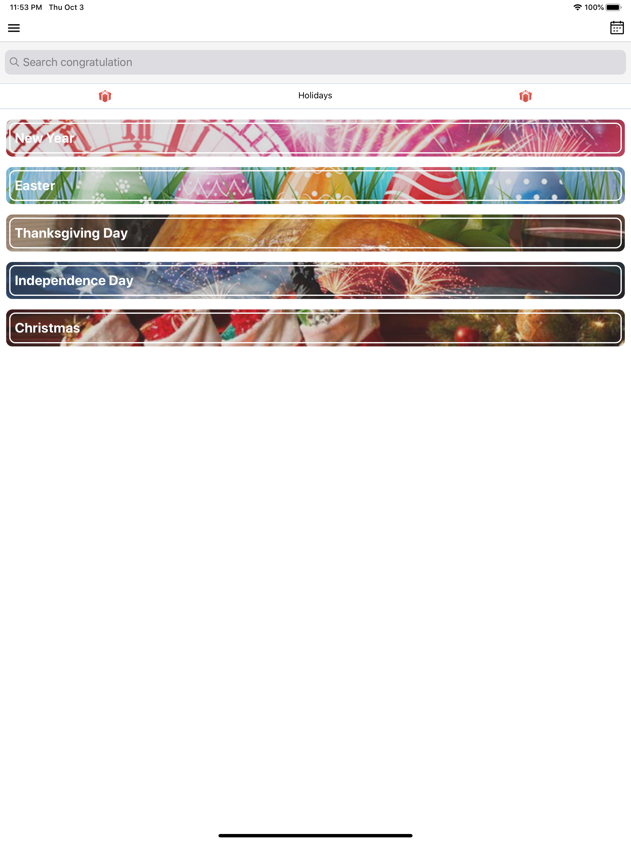 Congratulations calendar