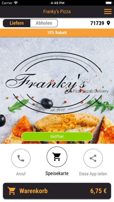 Screenshot #1 pour Franky’s Pizza