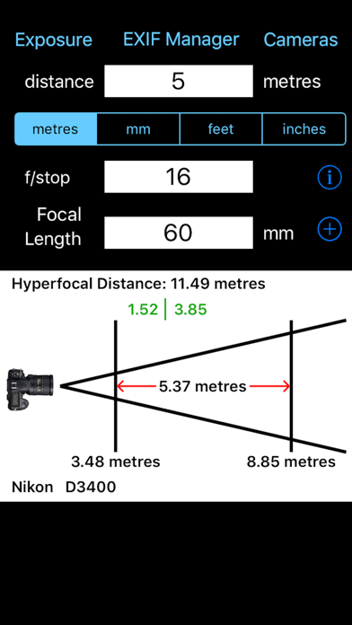Screenshot #3 pour Depth Of Field Calculator
