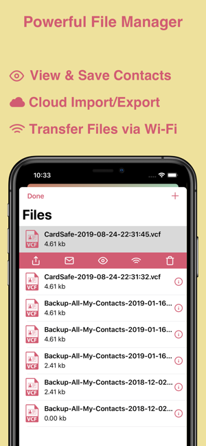 ‎CardSafe - My Contacts Manager Screenshot