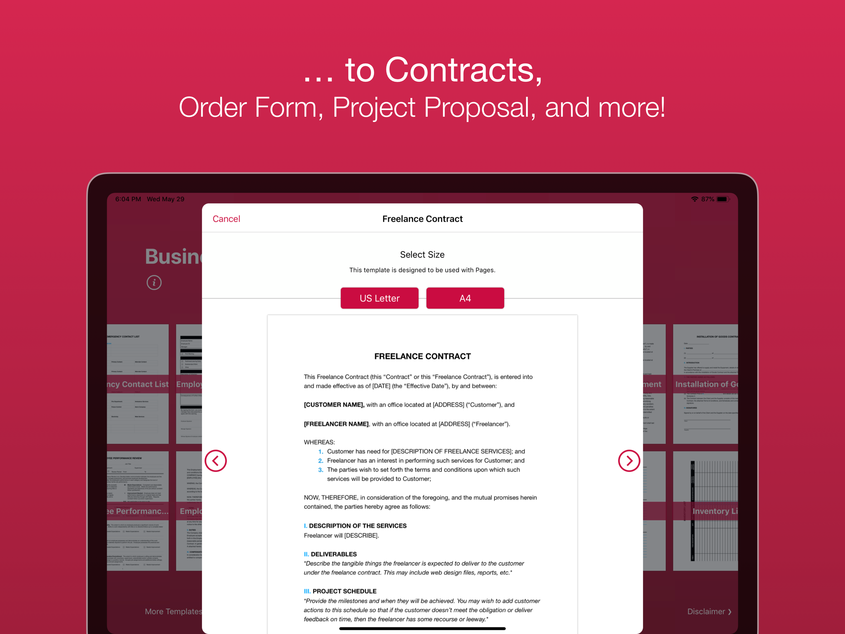 Business Templates for Pages