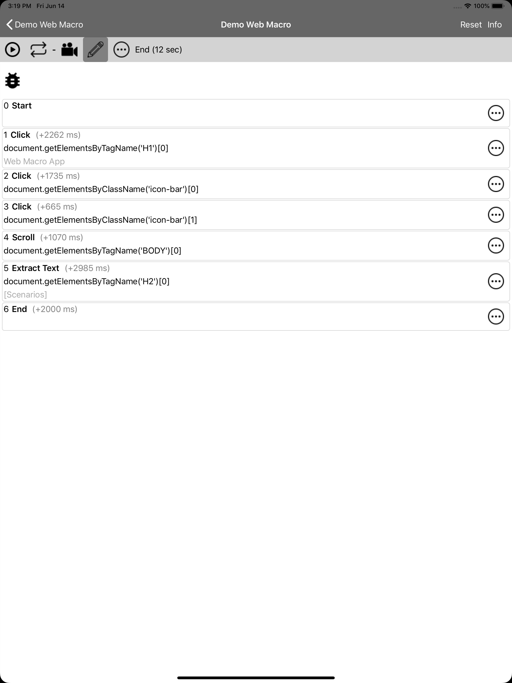 Web Macro Bot: Record & Replay