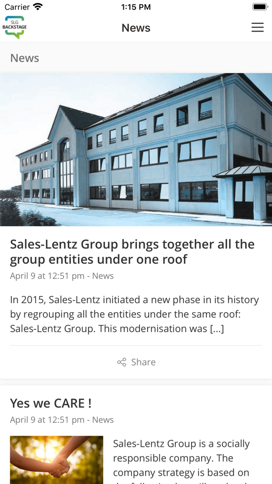 #1. SLG Backstage (iOS) 由: Sales-Lentz Group