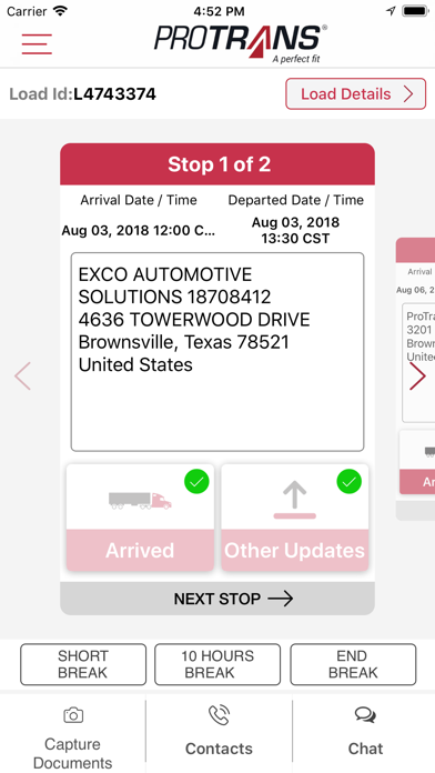 Protrans Driver App Screenshot