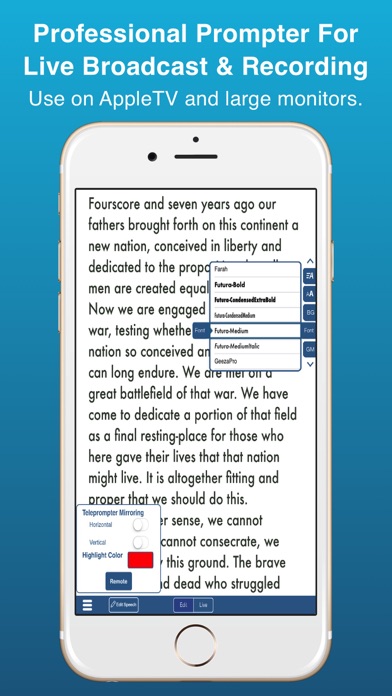 Public Speaking Teleprompter Screenshot