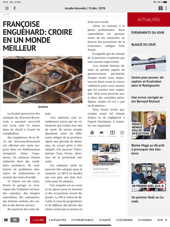 Acadie Nouvelle - Numérique iPad screenshot 5 - News app