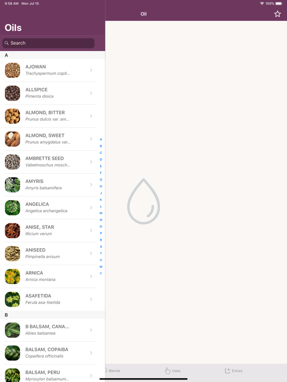 Screenshot #1 for Essential Oils Reference Guide