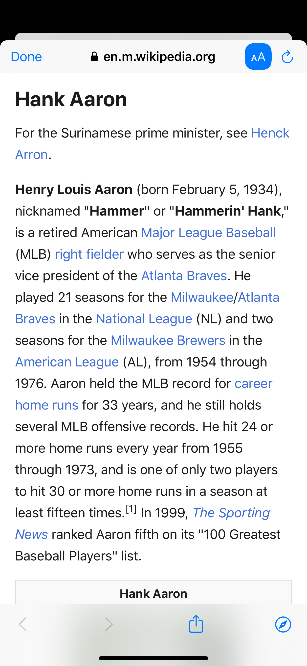 Baseball Numbers