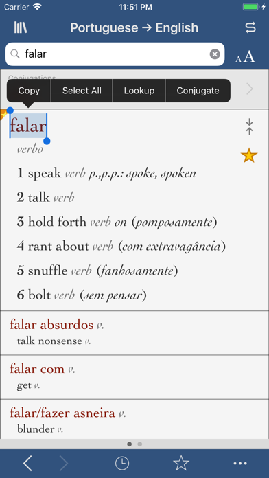 Portuguese-English Dictionary and Verbs screenshot 1