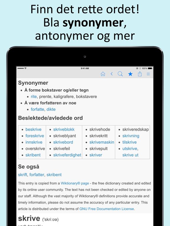 Screenshot #6 pour Norsk Ordbok og Synonymer