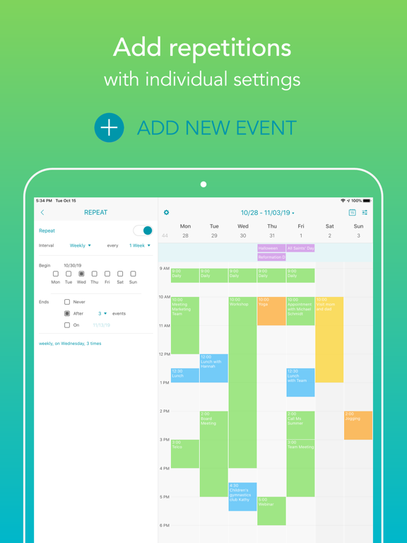 Yaca: Yet another calendar app iPad screenshot 5 - Productivity app