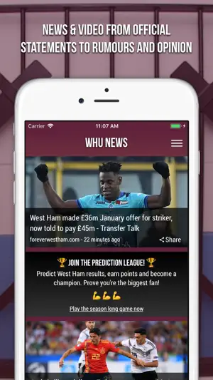 WHU News - Unofficial Fan App screenshot 1
