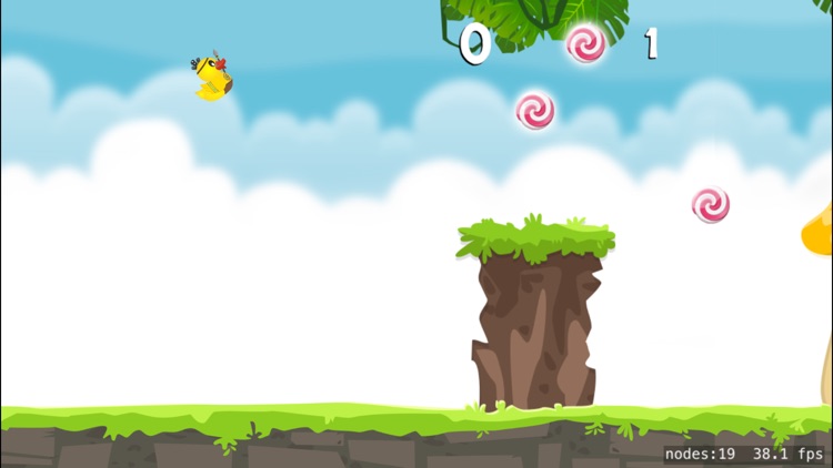 Flying little yellow duck