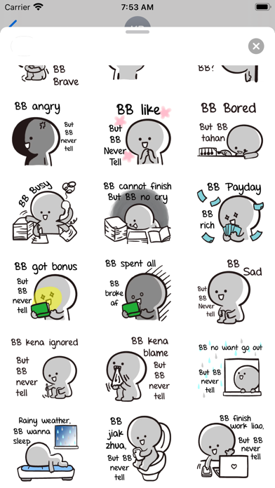 BB Never Tell Sticker Screenshot