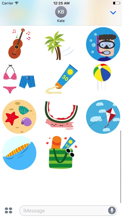 Summer Beach Animated Stickers
